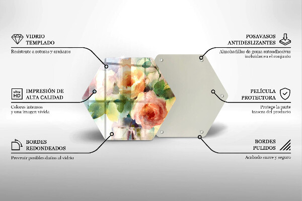 Tábua de corte Flores pintadas