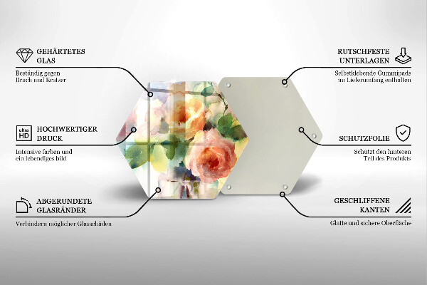 Tábua de corte Flores pintadas