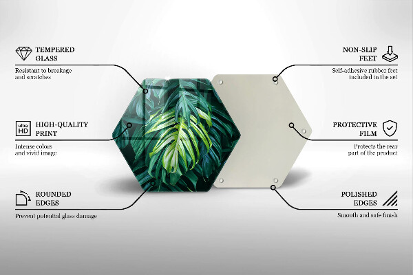 Tábua de vidro Folhas de monstera selvagem