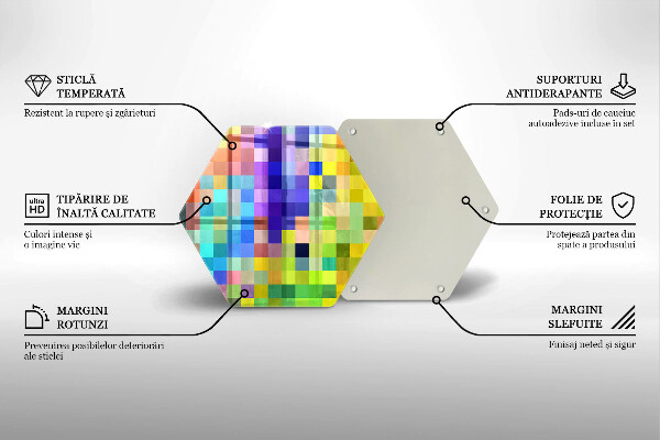 Tábua corte Quadrados de pixels coloridos