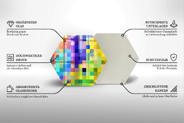 Tábua corte Quadrados de pixels coloridos