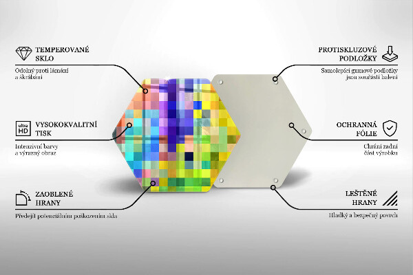 Tábua corte Quadrados de pixels coloridos