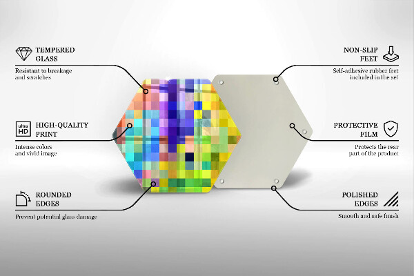 Tábua corte Quadrados de pixels coloridos