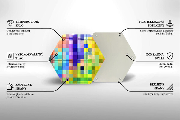 Tábua corte Quadrados de pixels coloridos