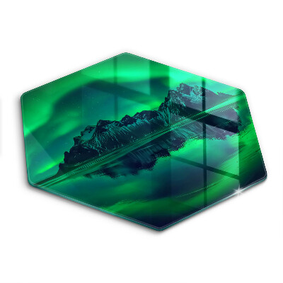 Tábua de vidro Paisagem da aurora boreal