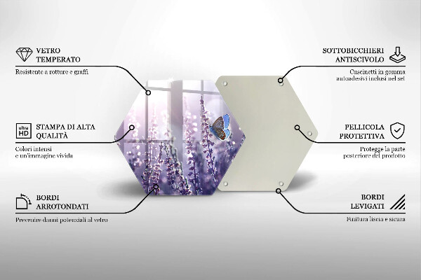 Tábua de cortar alimentos Flores silvestres e uma borboleta