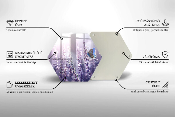 Tábua de cortar alimentos Flores silvestres e uma borboleta