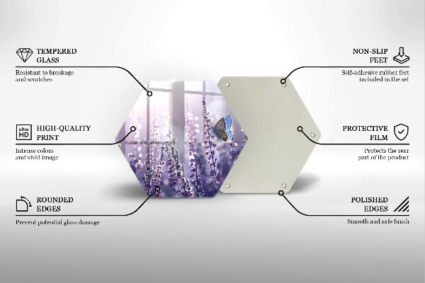 Tábua de cortar alimentos Flores silvestres e uma borboleta