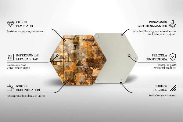 Tábua de cortar de vidro Padrão de formas geométricas