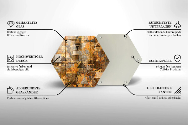 Tábua de cortar de vidro Padrão de formas geométricas