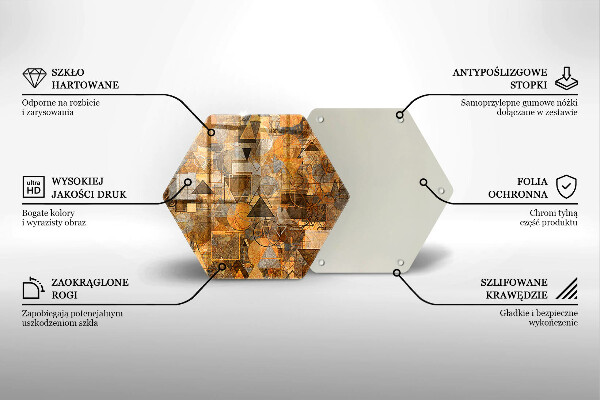 Tábua de cortar de vidro Padrão de formas geométricas
