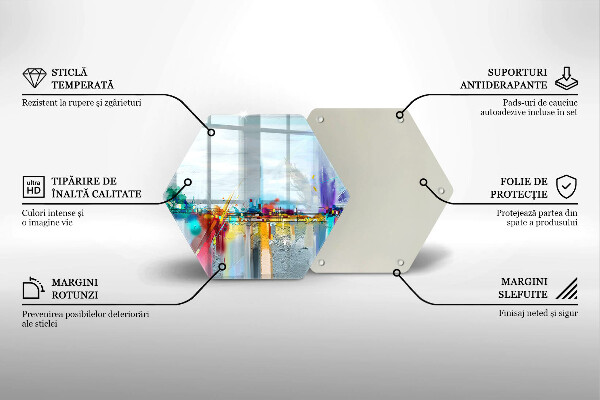 Tábua corte Abstração pintada