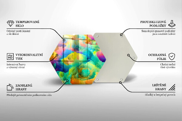 Tábua de cortar de vidro Abstração colorida