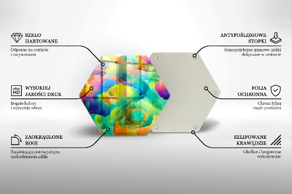 Tábua de cortar de vidro Abstração colorida
