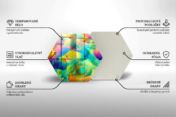 Tábua de cortar de vidro Abstração colorida