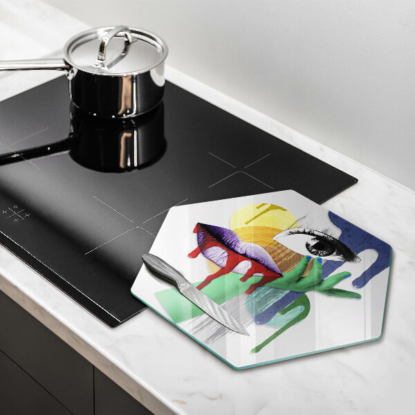 Tábua de corte Arte de colagem abstrata