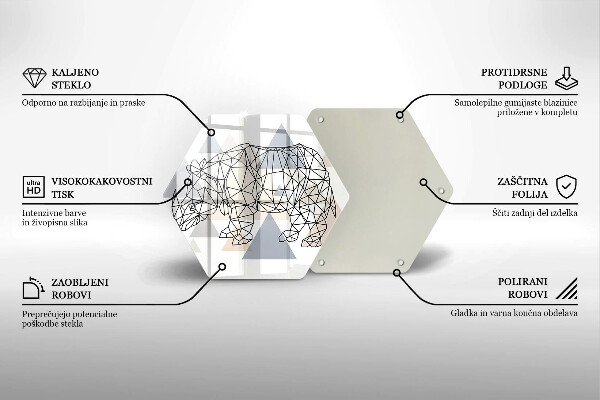 Tábua de cortar Rinoceronte de arte linear