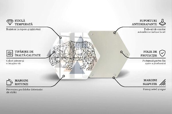 Tábua de cortar Rinoceronte de arte linear