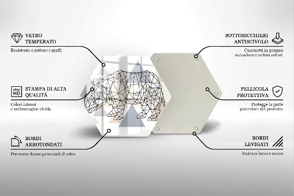Tábua de cortar Rinoceronte de arte linear