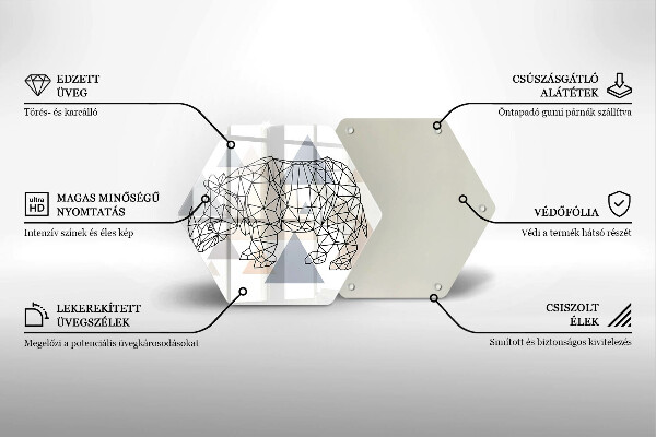 Tábua de cortar Rinoceronte de arte linear
