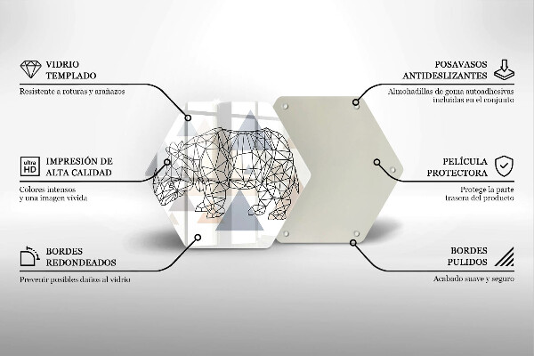 Tábua de cortar Rinoceronte de arte linear