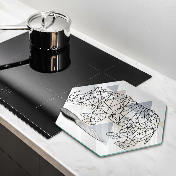 Tábua de cortar Rinoceronte de arte linear