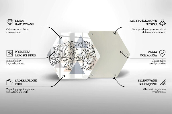 Tábua de cortar Rinoceronte de arte linear