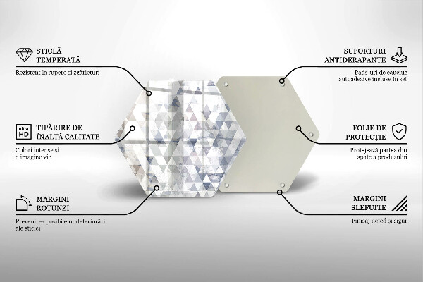 Tábua de cortar alimentos Padrão triangular