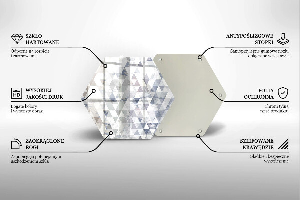 Tábua de cortar alimentos Padrão triangular