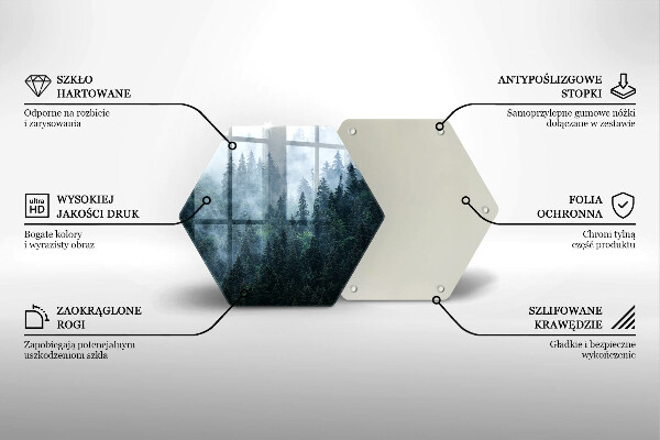 Tábua de cortar alimentos Árvores da floresta e neblina
