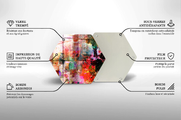 Tábua de cortar de vidro Abstração de tinta