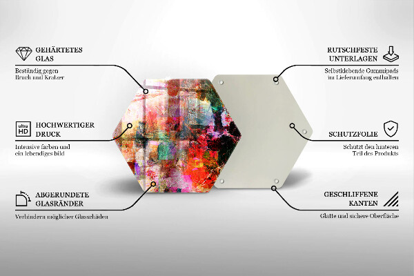 Tábua de cortar de vidro Abstração de tinta