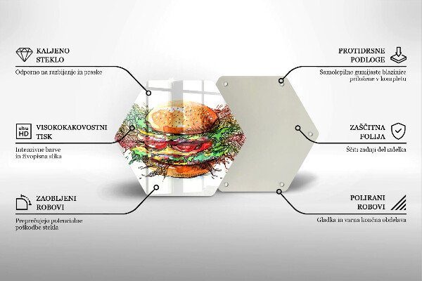 Tábua corte desenho de hambúrguer