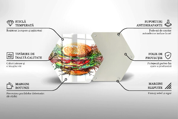 Tábua corte desenho de hambúrguer