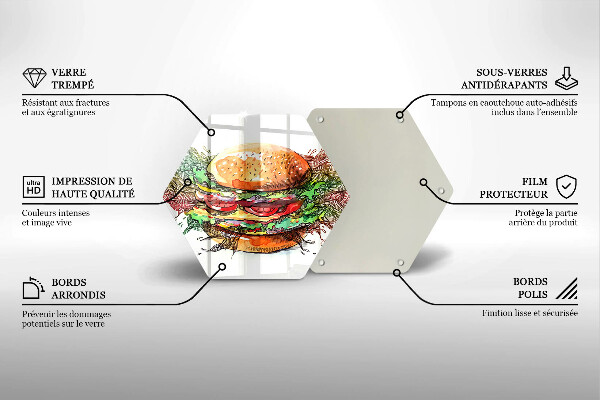 Tábua corte desenho de hambúrguer