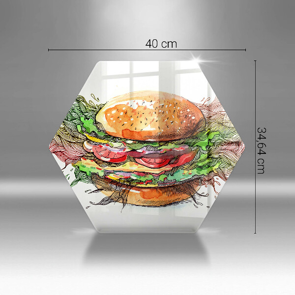 Tábua corte desenho de hambúrguer