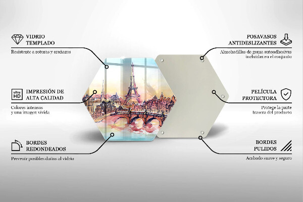 Tábua de vidro Paisagem parisiense Torre Eiffel