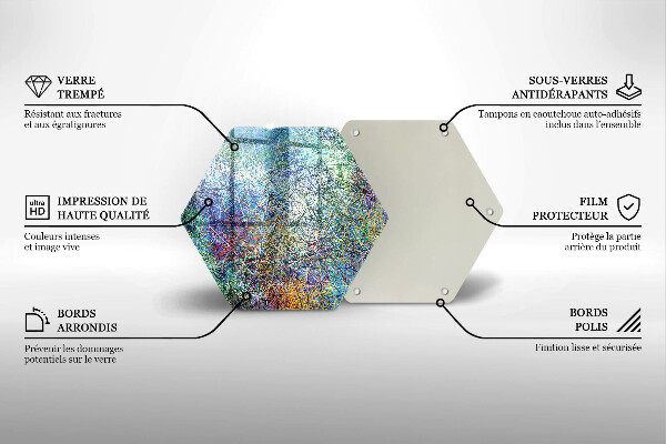 Tábua de cortar Abstração de linhas coloridas