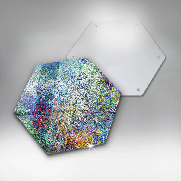 Tábua de cortar Abstração de linhas coloridas