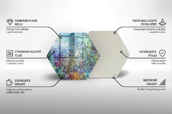 Tábua de cortar Abstração de linhas coloridas