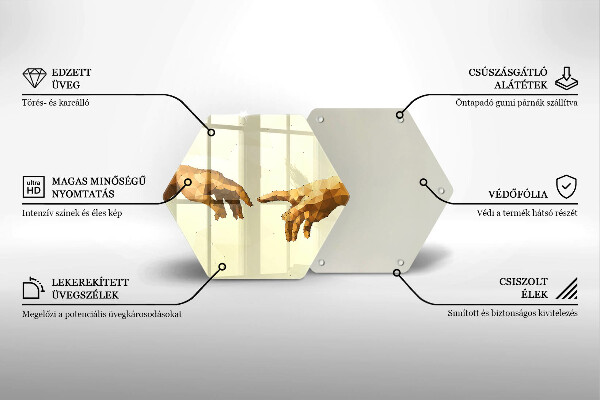 Tábua de cortar alimentos Criação das mãos de Adão