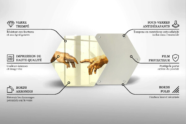 Tábua de cortar alimentos Criação das mãos de Adão