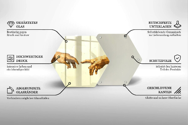Tábua de cortar alimentos Criação das mãos de Adão