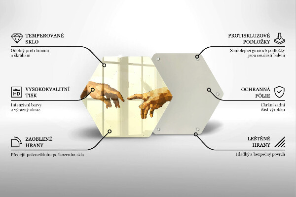 Tábua de cortar alimentos Criação das mãos de Adão