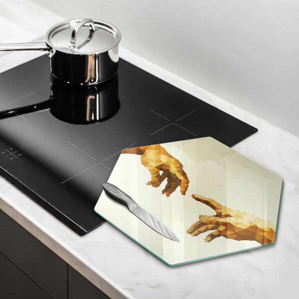 Tábua de cortar alimentos Criação das mãos de Adão