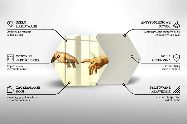 Tábua de cortar alimentos Criação das mãos de Adão