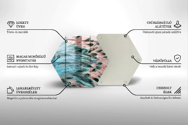Tábua para cozinha penas de pássaros boho