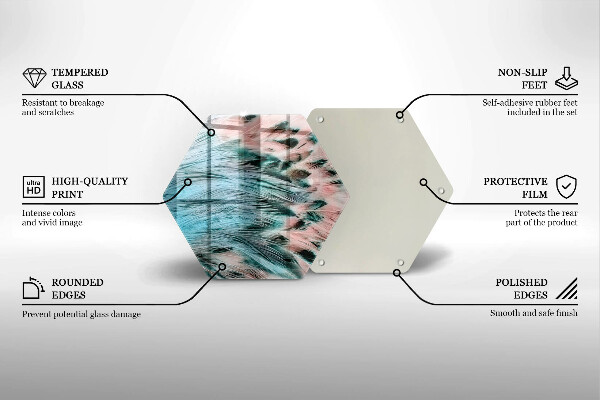 Tábua para cozinha penas de pássaros boho