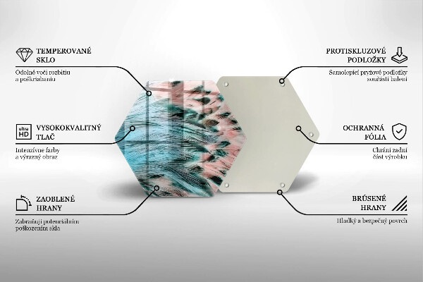 Tábua para cozinha penas de pássaros boho