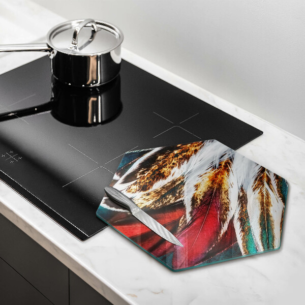 Tábua corte penas de pássaros boho